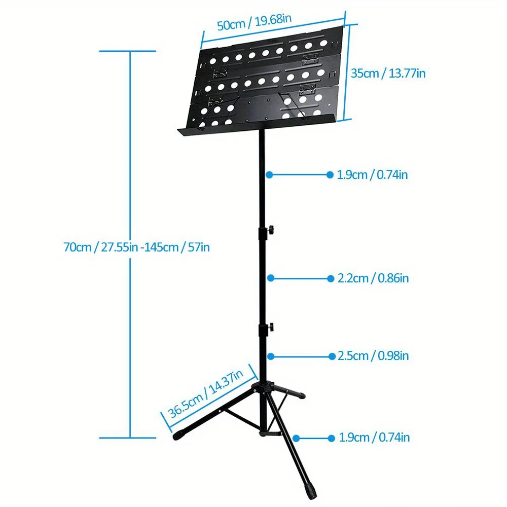 Portable Foldable Music Stand with Adjustable Height 27.6 \