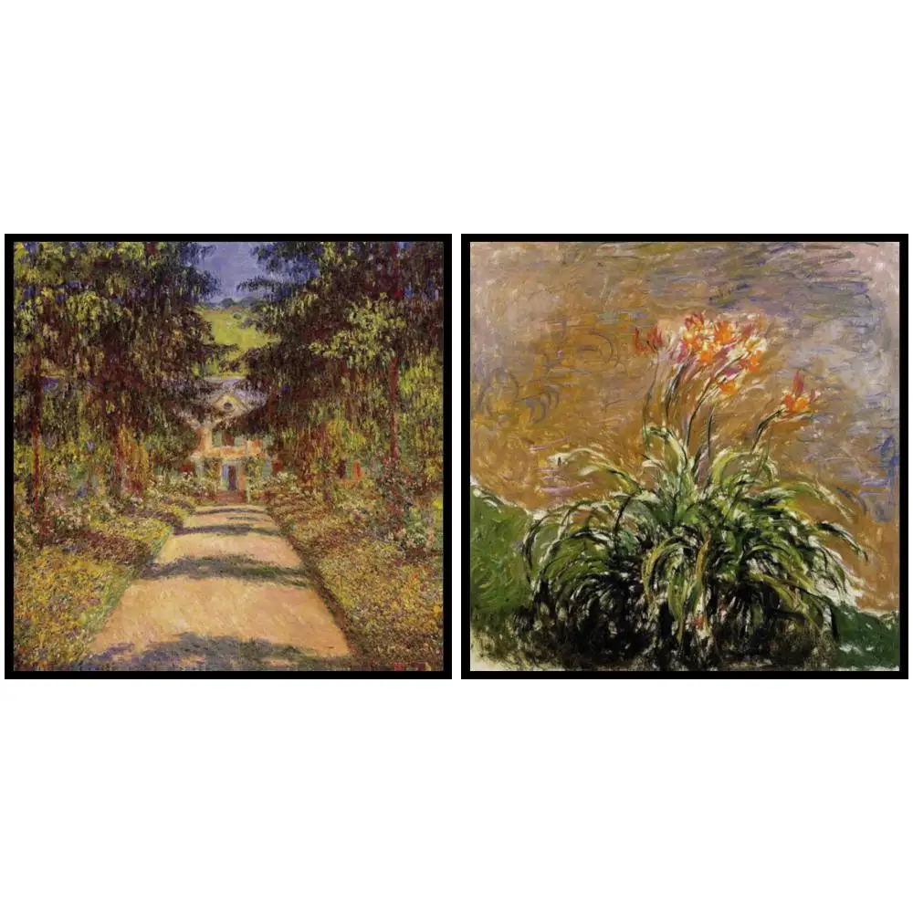 

Claude Monet Garden Path at Giverny Импрессионистский пейзаж Картина маслом ручная роспись на холсте для декора спальни Serene