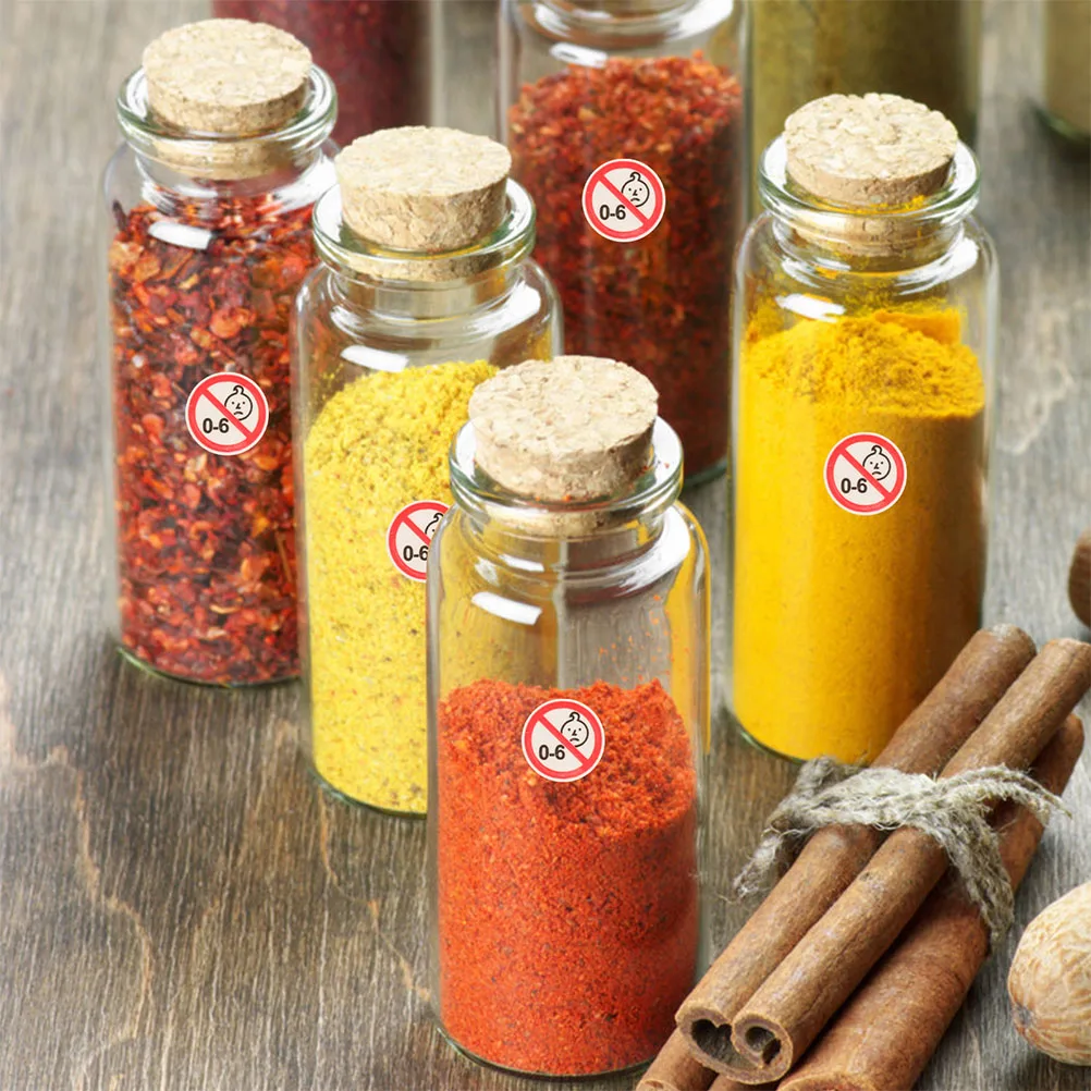 

500 шт., предупреждающие наклейки для безопасности младенцев, клейкие наклейки для домашней еды, предупреждающие знаки для детей, предупреждающая этикетка для отклеивания и приклеивания