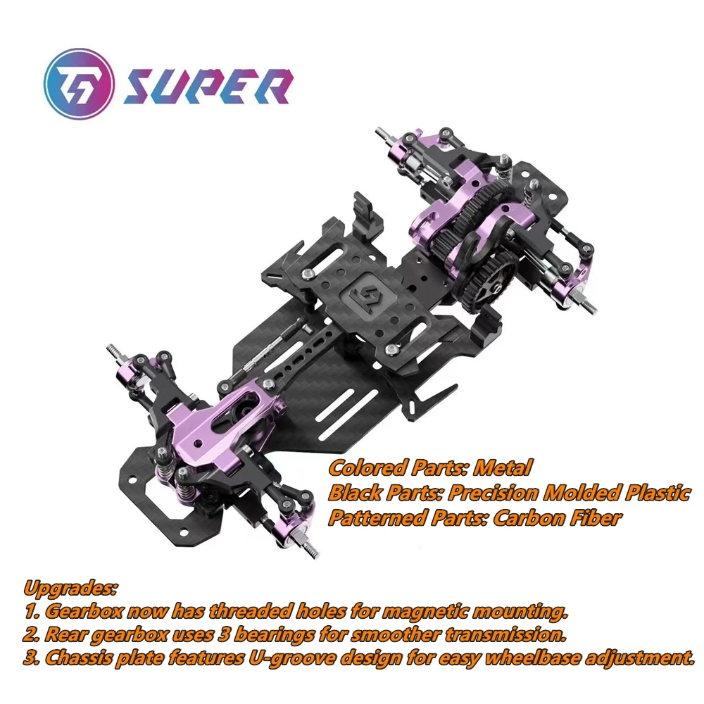 TG RACING TG Super 1/24 1/28 TT Version TG First RWD Drift Car Chassis KIT (Without Elect WB 86–102mm/W 60–68mm
