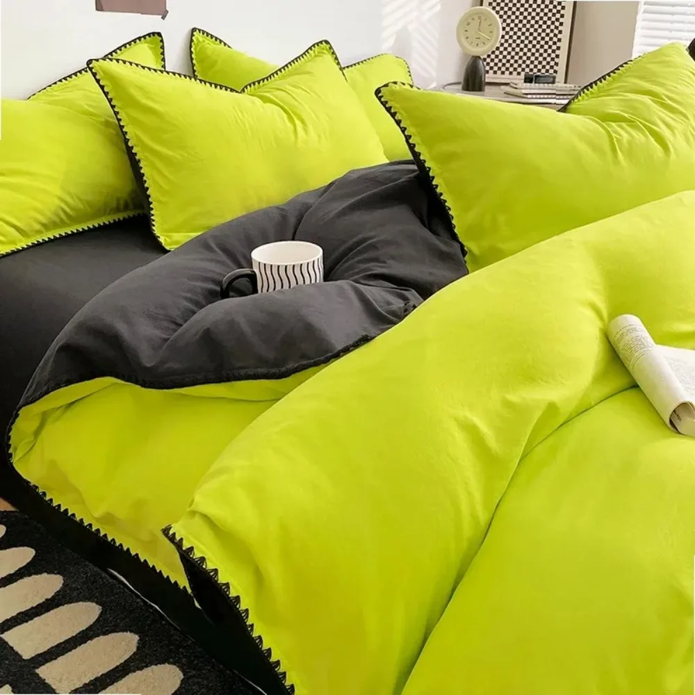 2025 New Washed Cotton Shell Edge Single Quilt Cover Solid-color Skin-friendly and Breathable Duvet Cover 150x200 220x240