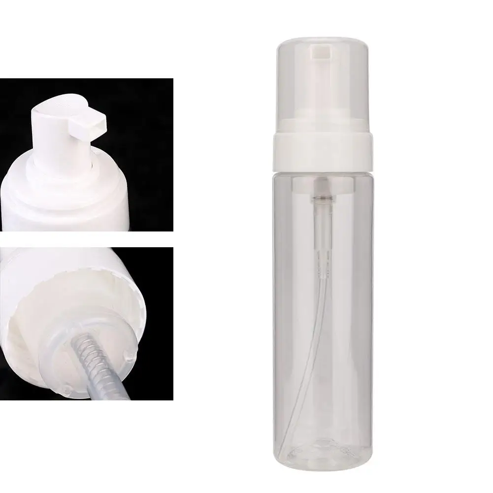 200ML Refillable Foaming Soap Pump Bottle - Clear Plastic Dispenser for Tattoo & Perfume Liquid