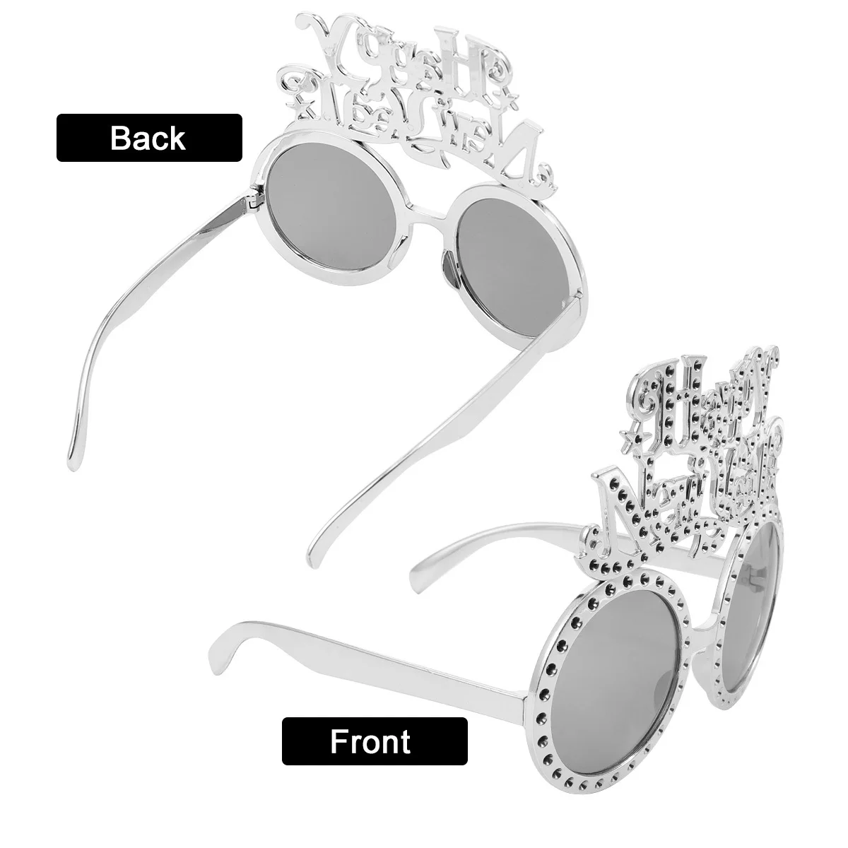 1 قطعة نظارات حفلات السنة الجديدة الإبداعية الفضة الزخرفية نظارات حفلة لصالح زي اكسسوارات التصوير الدعائم #3