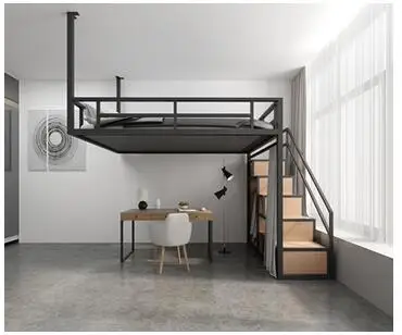 

Small apartment Pavilion hammock multifunctional hanging iron elevated bed apartment space saving iron bed frame simple