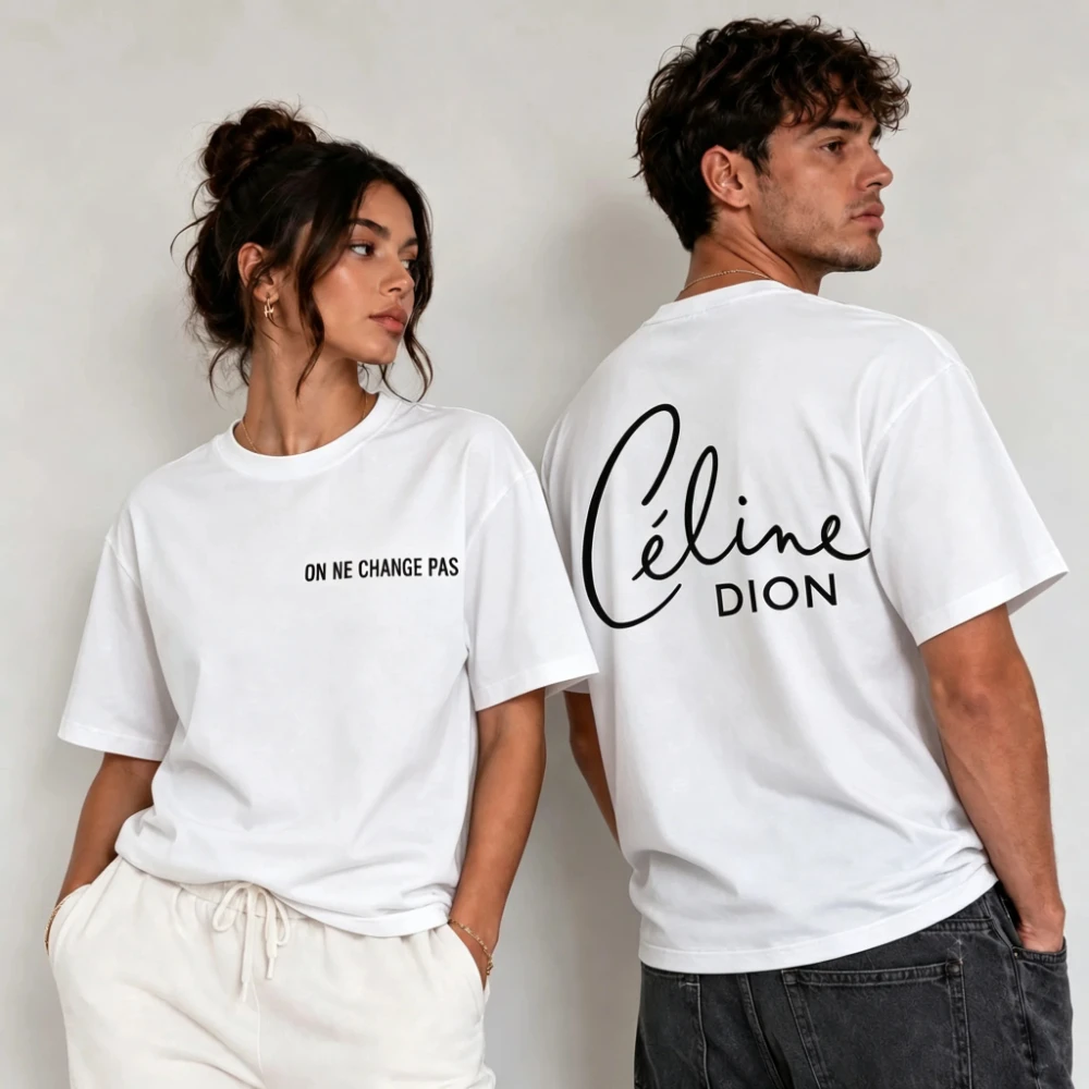 2026  Oversized  Kids Adults T‑Shirt, Celine Dion Retro Graphic Tee, 90s Music Legend Fan Apparel, Nostalgic Concert Merchandise