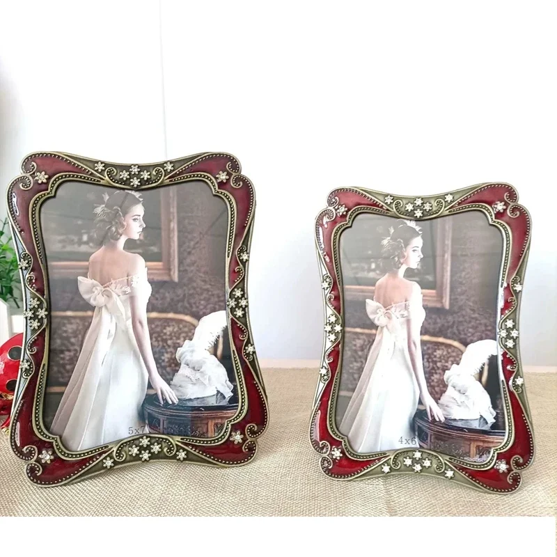 Europe 6/7-inches bronze red metal picture frame photocard stand personalized gift for home decoration  XY01