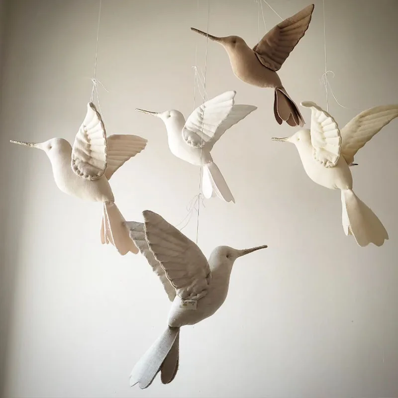 Instagram Sky Hanging Decoration Creative 3D Hummingbird Aesthetic Decoration Children\'s Room Tent Mosquito Net Decoration