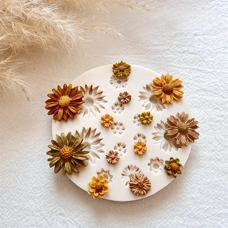 Moule à Bouquet de Fleurs en Silicone, Décoration de Bricolage, Chocolat, Sucre, Résine, Bougie 3D, Outils Artisanaux, 1 Pièce