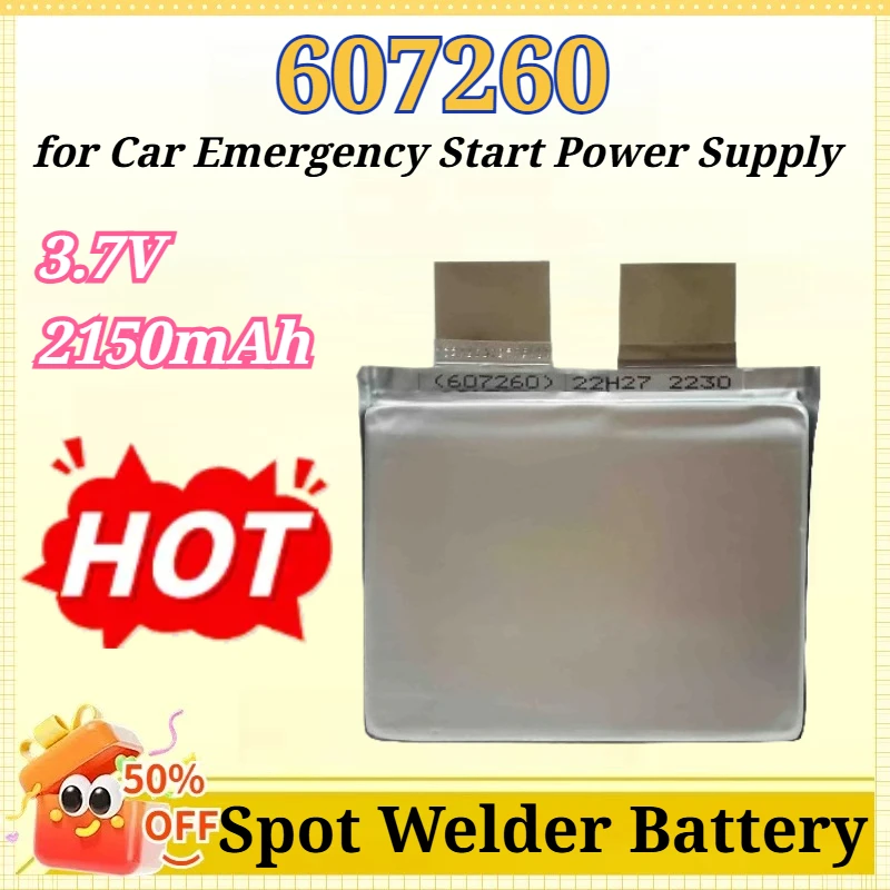 Batterie au lithium haute performance 607260 3.7V 2150mAh, débit de décharge 60C-120C, grande capacité pour alimentation de secours automobile