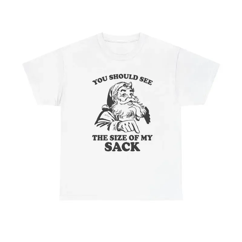 Santa'S Sack T Shirt Funny Christmas Jokes Heavy Cotton