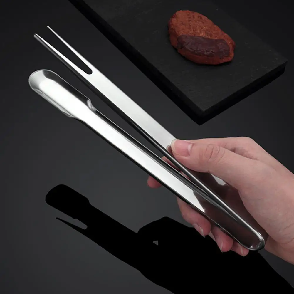 Mirror Surface Food Tongs Stainless Steel Food Tongs Heat-resistant Japanese Style Cooking Tools Multifunction Grill for Steak