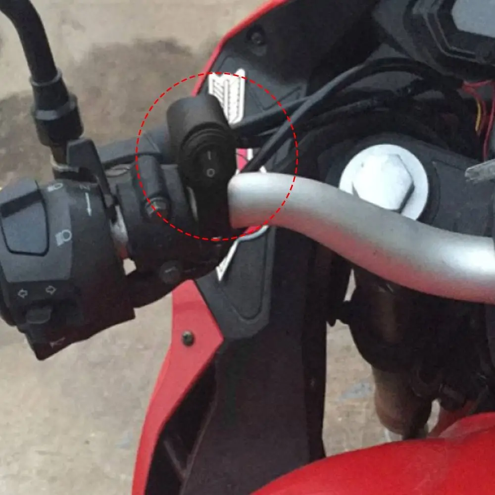 Black Motorcycle Aluminum Alloy Handlebar Headlight ON/OFF Button Light Switch with waterproof Rubber Motor Accessory