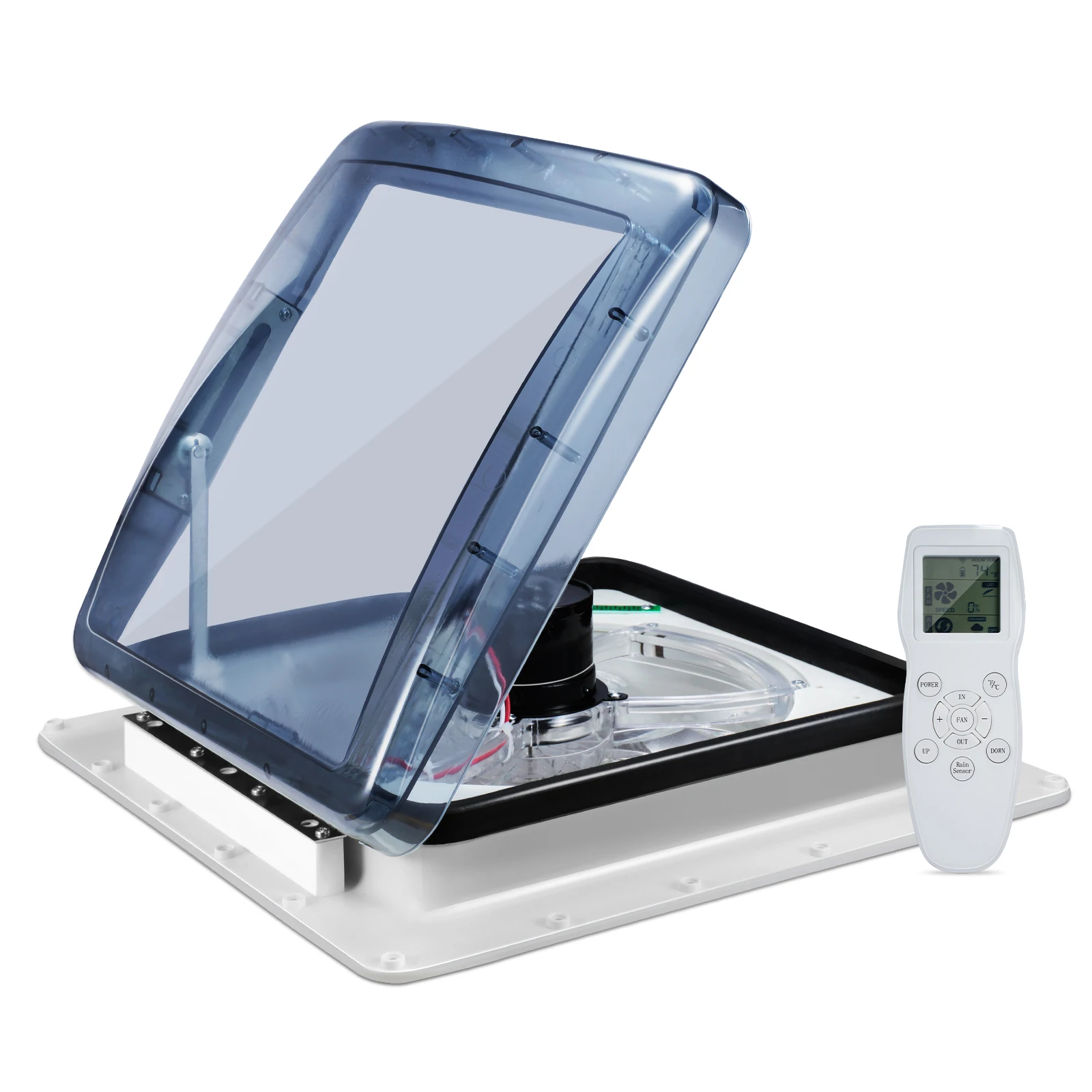 Ventilateur d'extraction réversible de ventilateur de toit de RV à distance de 10 vitesses avec le ventilateur de plafond de Ventilation d'air de RV de surveillance de la température de capteur de