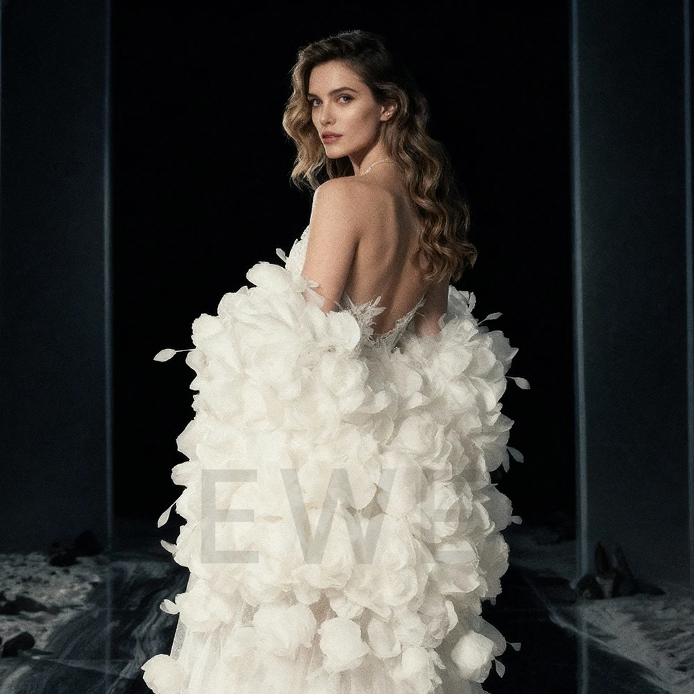 Luxe elegante bruiloft capes jurken voor speciale gelegenheden 3D bloem cape bruids sjaal damesjurk voor fotoshoot (alleen cape)