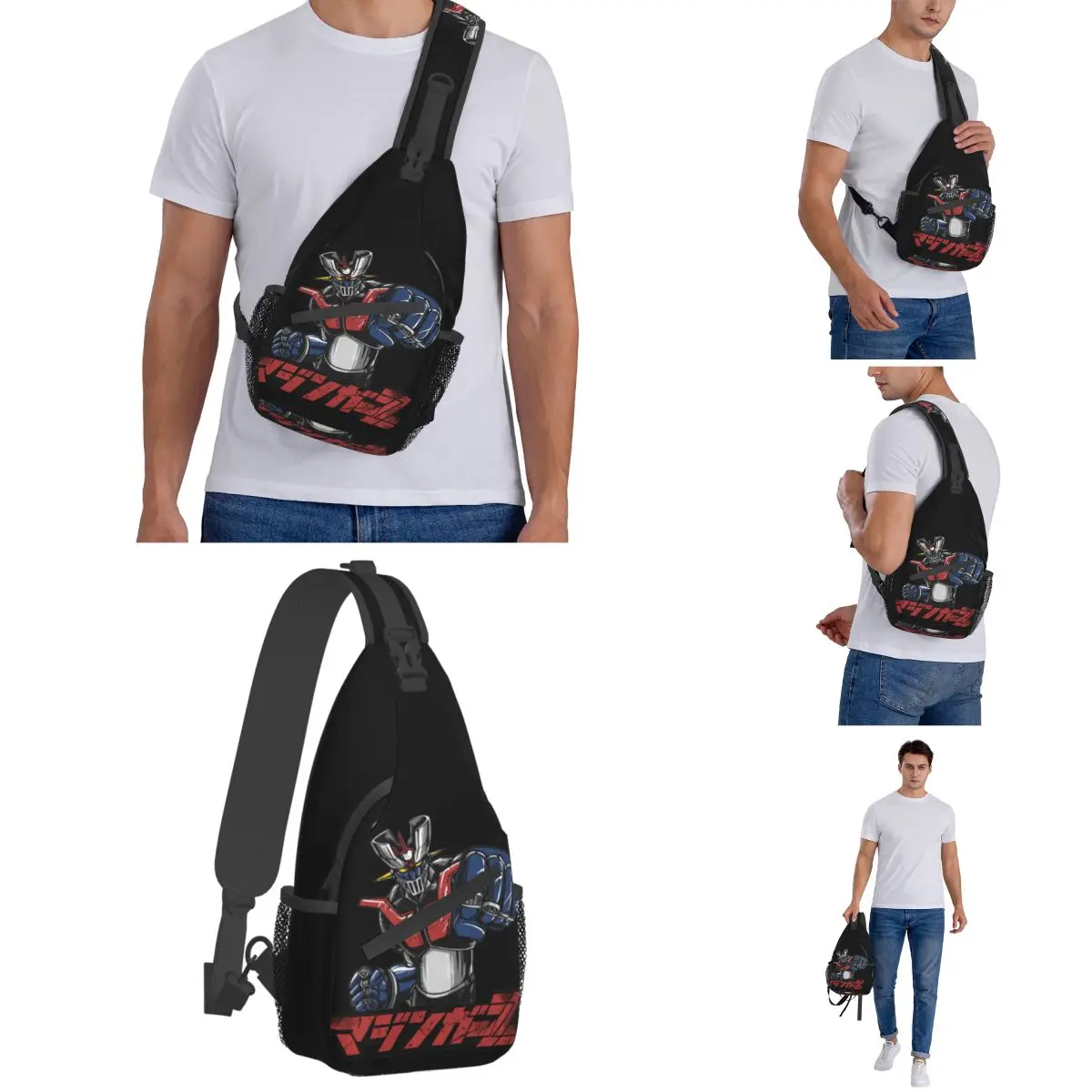 Goldorak Mazinger Z Small Sling Bag Chest Crossbody Shoulder Backpack Hiking Travel Daypacks Robot Grendizer Anime Cool Satchel