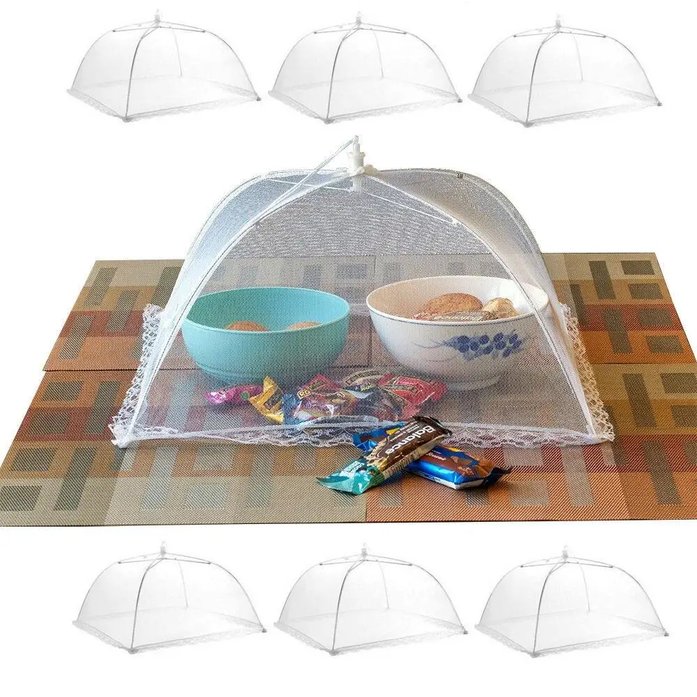 

6pcs Large Pop-Up Mesh Screen Food Cover Reusable Collapsible food Tent Umbrella Outdoor Picnic Food Covers Mesh Food Cover Net