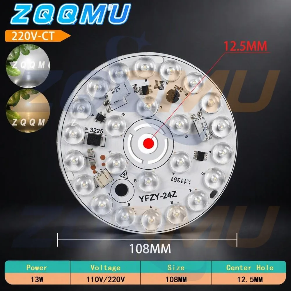 AC 110V/220V LED Chip Driverless 18W 15W 13W 3-color Adjustable LED Light Board For Industrial Mine Light Kits Basement Ceilings