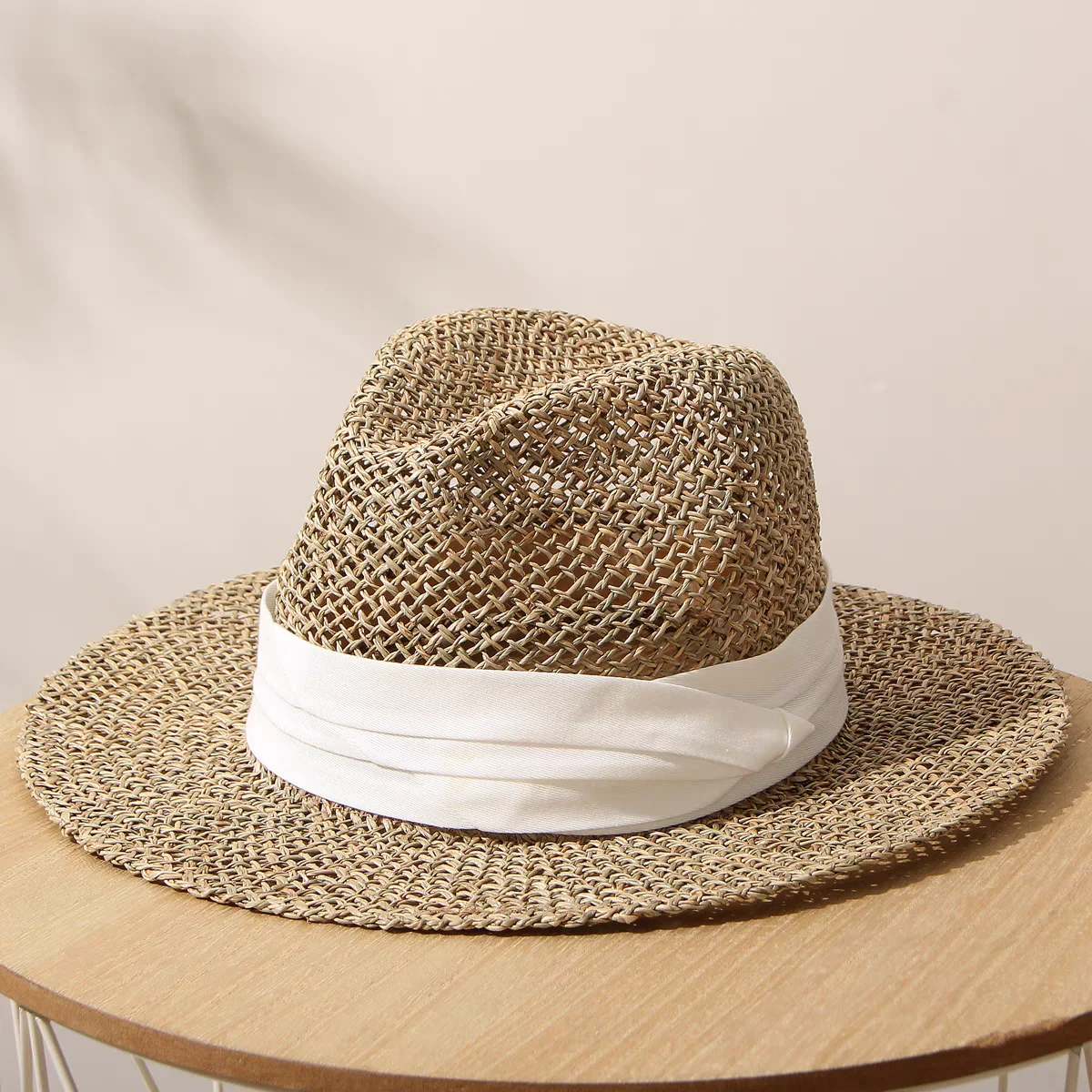 summer straw hat for women ladies Luxury Sun hat Fedora summer hat beach hat French Panama hat Wide Brim men cap colorful strip