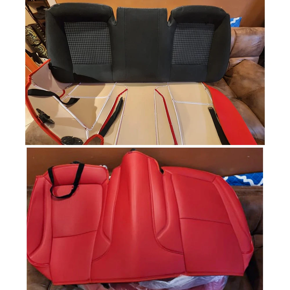 Maßgefertigte Autositzbezüge, 5-Sitzer, Komplettset, hochwertiges Sportleder für Dodge Challenger 2008-2024 – Detail 7