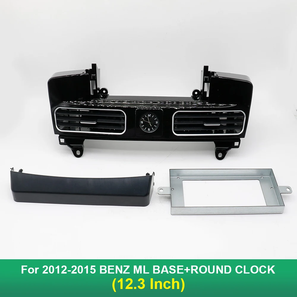 12.3 Inch for 2012-2015 BENZ ML BASE+ROUND CLOCK Car Radio Stereo GPS MP5 Android Player Fascias Panel DashBoard Frame Cover