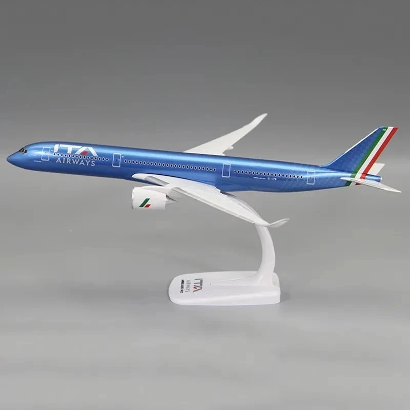 for:Die-Cast Airplane 1/200 Scale A350 A350-900 Italy Airline Aircraft Plastic ABS Assembly Plane Model Gifts for Family and Fri