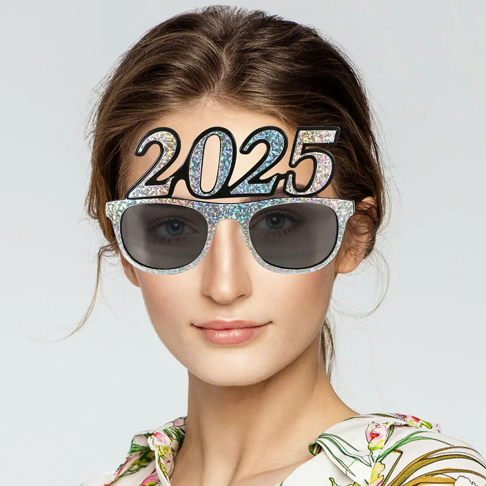 4 قطعة 2025 نظارات حفلات رأس السنة الجديدة مضحك حجر الراين النظارات الدعائم خفيفة الوزن مريحة لوازم صور الحفلات #4