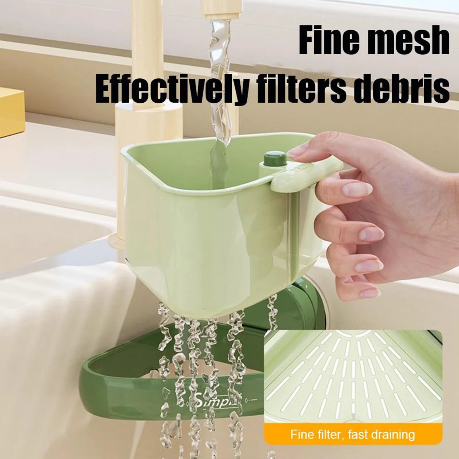 Suction Cup Triangle Drain Basket Kitchen Sink Colander Dish Drying Rack Organizer for Fruits Vegetables Kitchen Gadget Storage