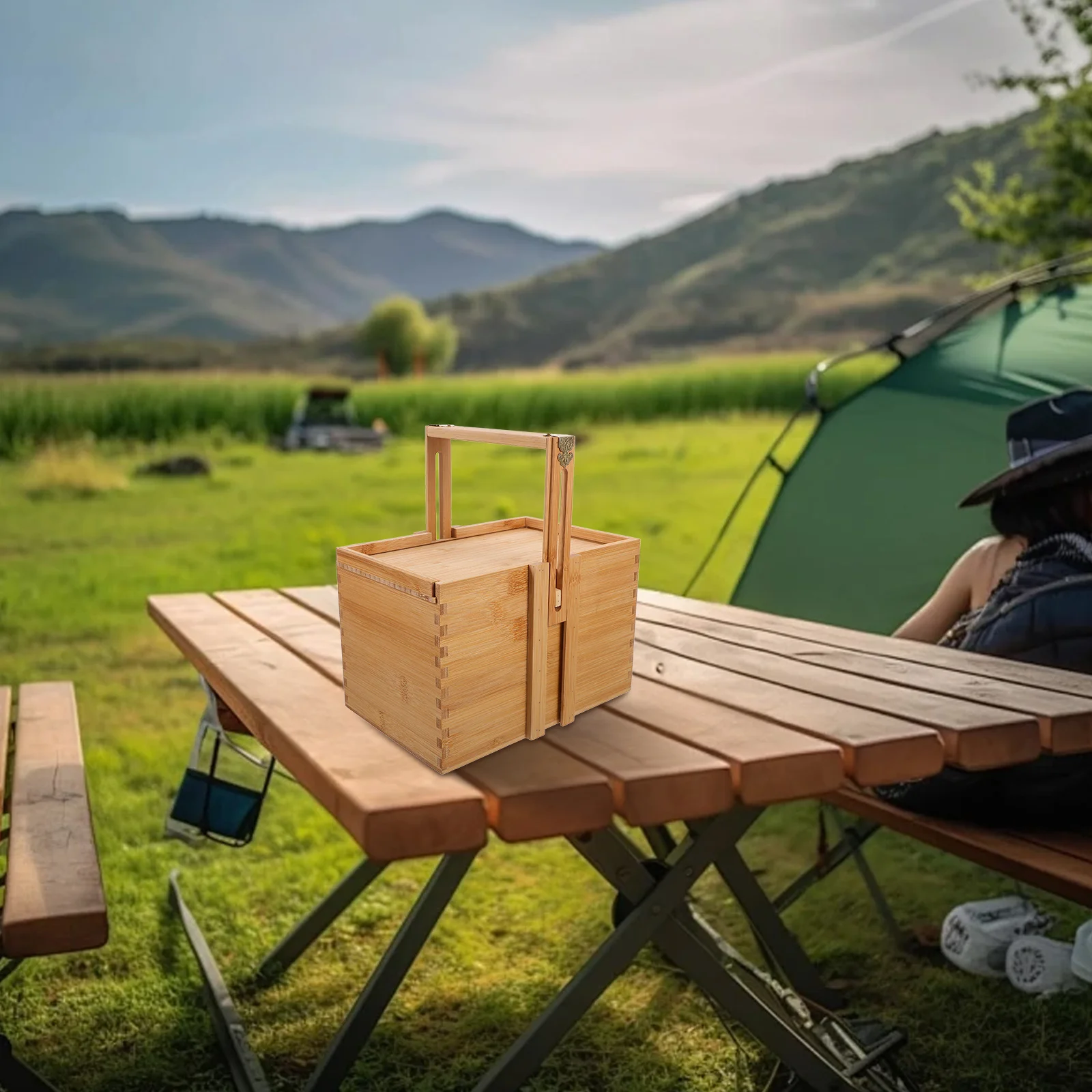 

Box Moon Cake Zongzi Handwoven Storage Fruit Storage Basket For Picnic Fruit Tea Egg Food Wooden Basket