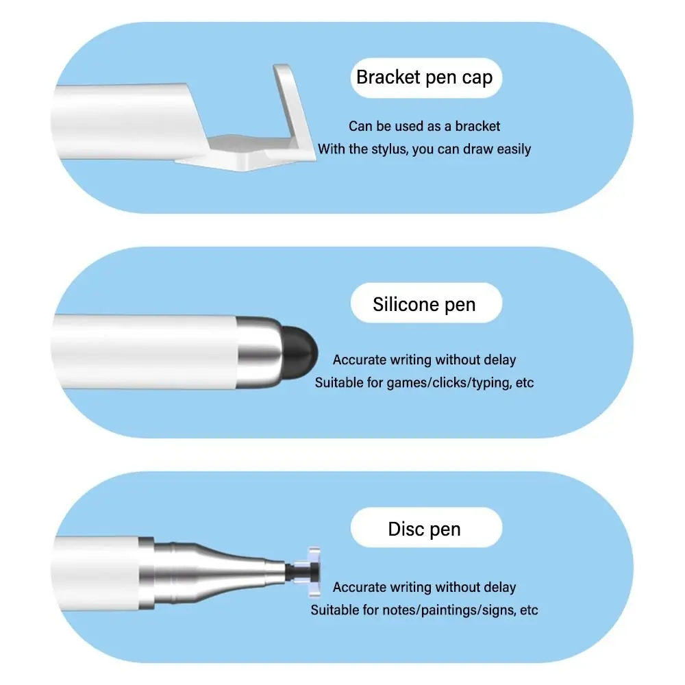 High Precision Stylus Pen 3-in-1 Multi-Function Screen Touch Pen With Phone Holder Capacitive Drawing Pen For Tablet Mobile