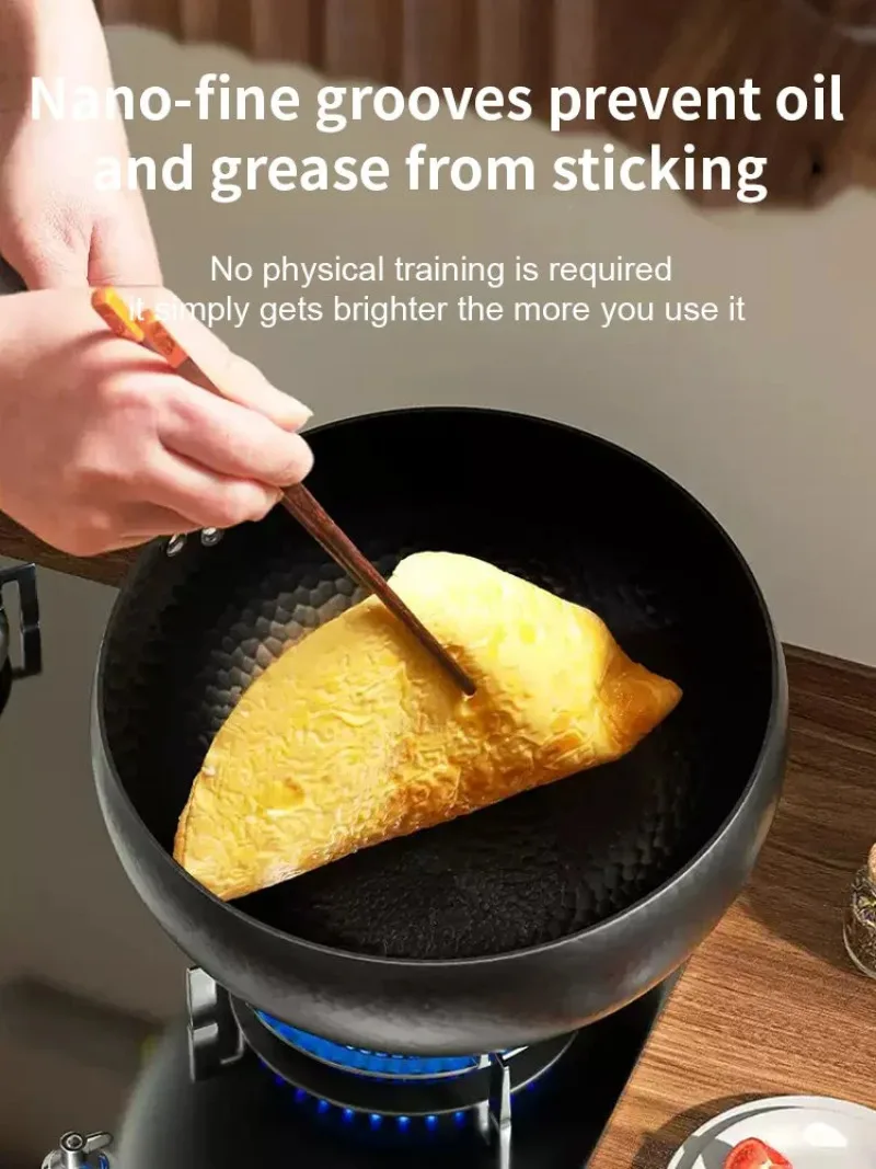 

Nonstick cookware pot with big belly Iron supplementation Stew Cooking Uncoated Iron Skillet Stew Pot Nano Energy saving
