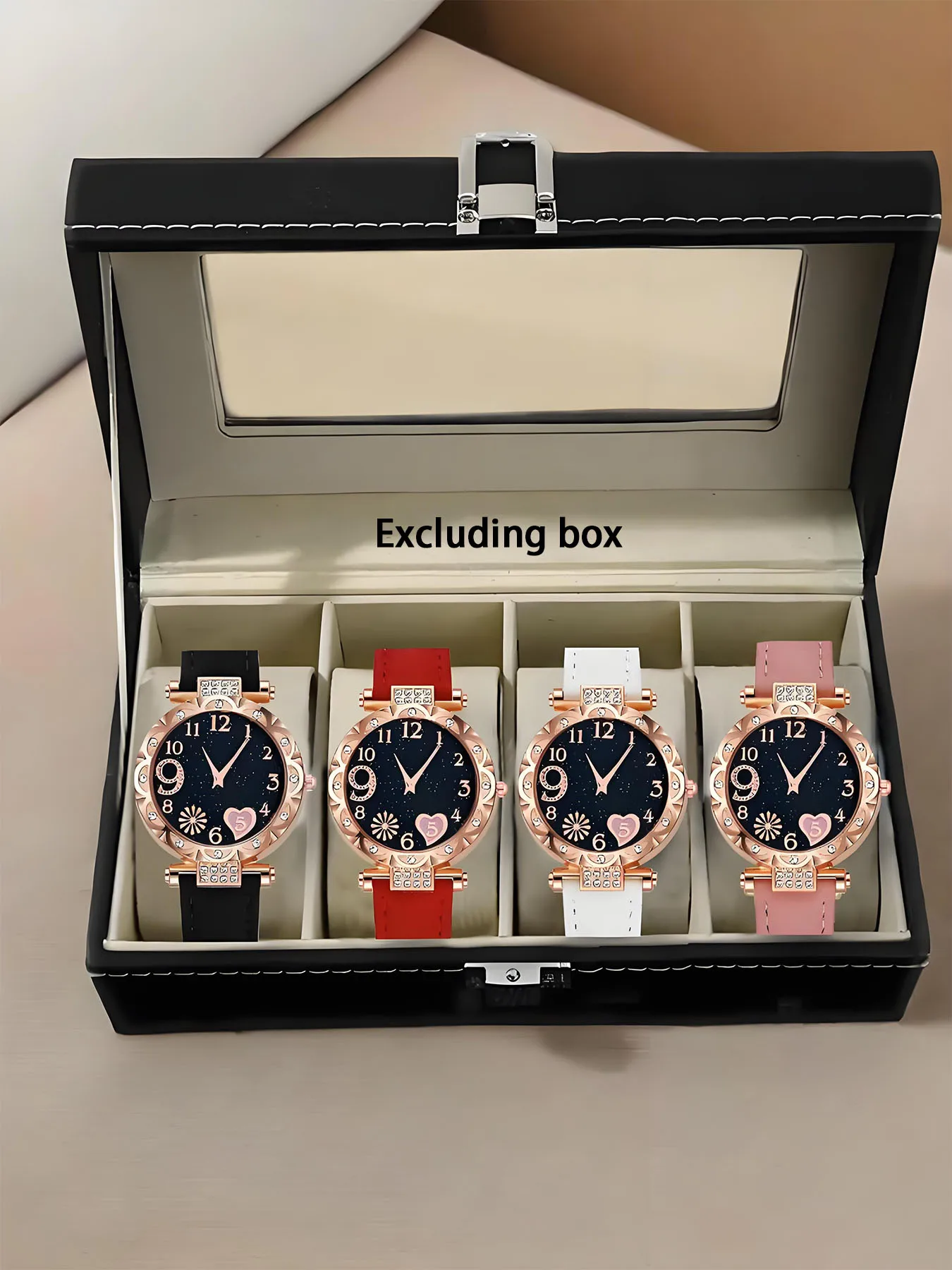 Sleek and simple jewelry fashion versatile style casual ladies quartz watch with in-stock set