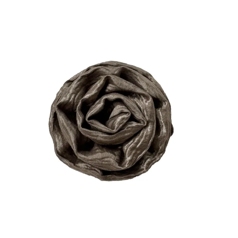 Retro Light Luxury Atmosphere Women's Brooch Rolled Edge Bright Silk Fabric Rose Handmade Badge Accessory Pin Suit Dress Corsage