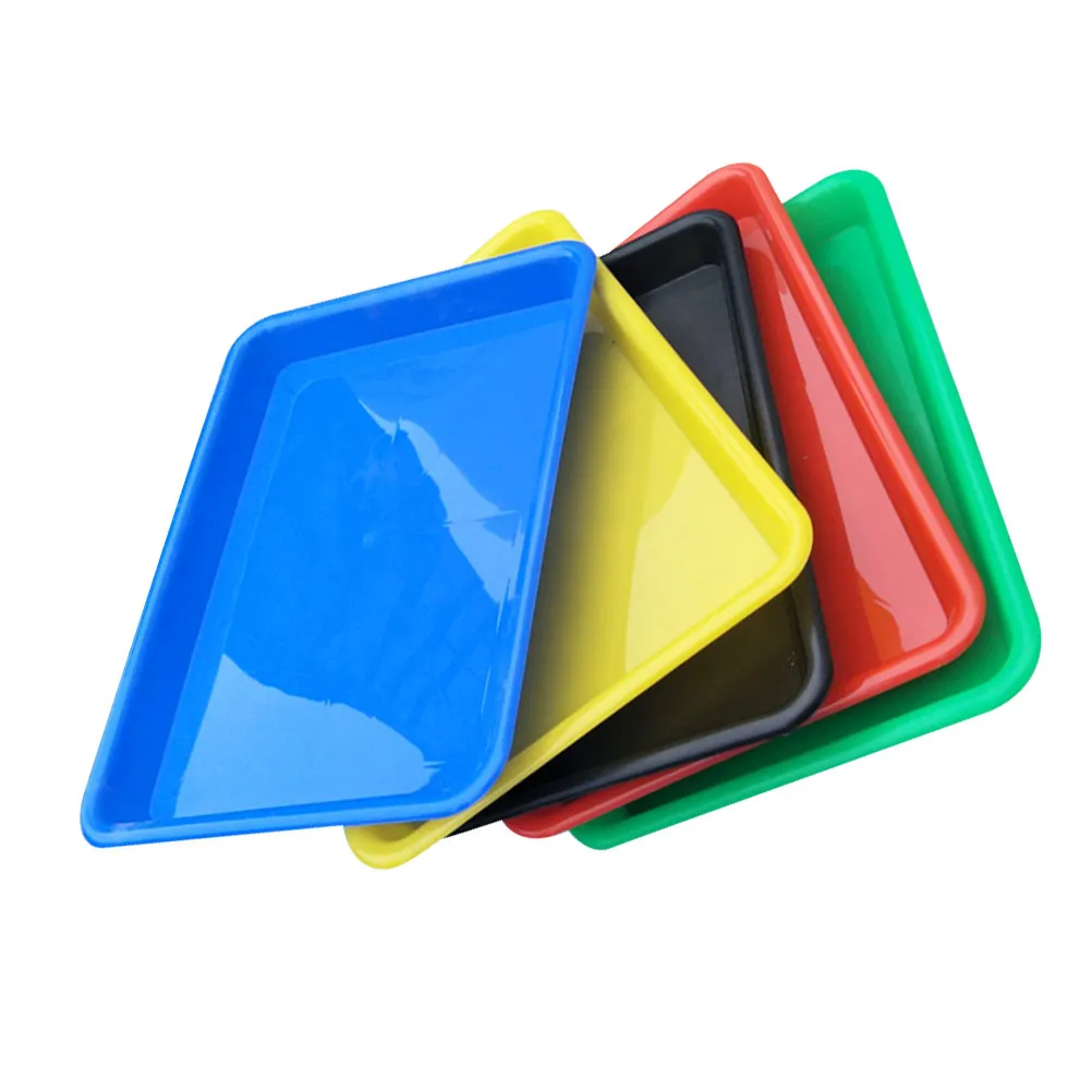 5Pcs Plastic Storage Tray Rectangular Stackable Activity Tray for Classroom Home School Art Craft Parts Organizer Easy Clean
