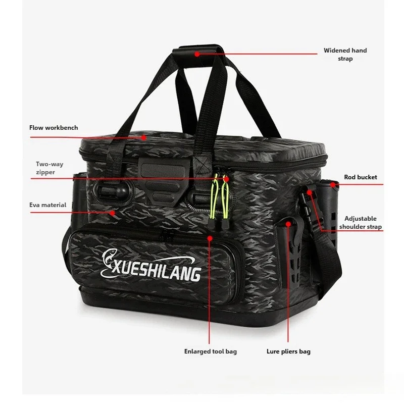 Portable Fishing Bucket Box EVA Fishing Bag, Fishing Rod, Bait Reel, Fish Storage, Hook Bait Luya Tote Bag