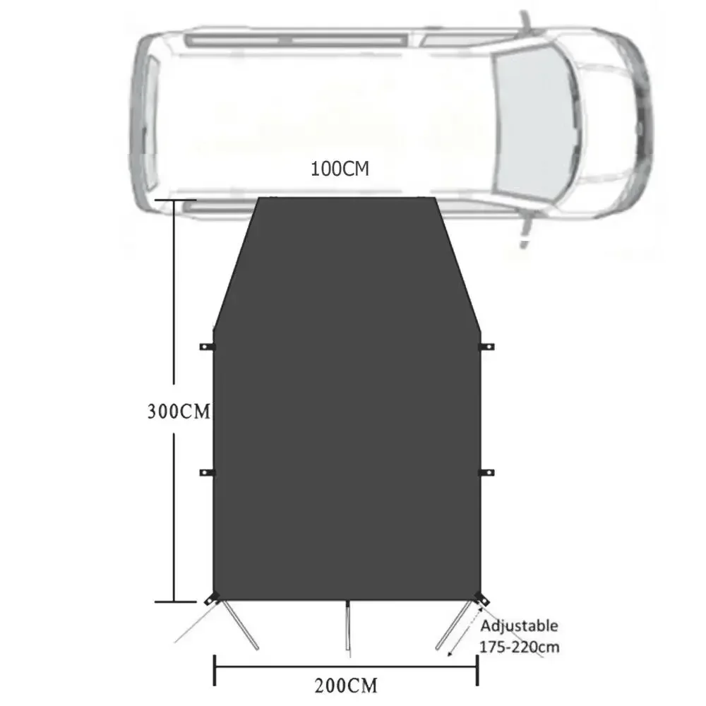 Car Shelter Shade Camping Side Car Roof Top Tent Anti-UV Sunshade Waterproof Awning Sun Canopy Sunshade For Suv For Jeep