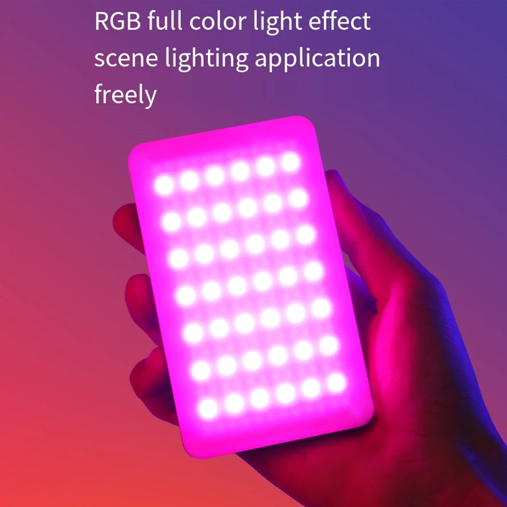 RGB LED Fill Light 3 Color Temperature Modes Bi-Color Panel Light Portable Pocket Light For Cell Phones Laptops Selfie Videos