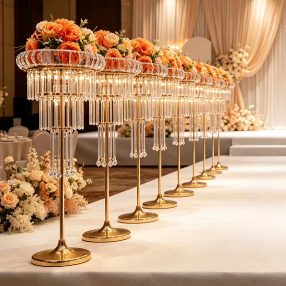 80-120cm 5/10pcs illuminated acrylic vase wedding decoration table center piece Canderabra birthday party holder home