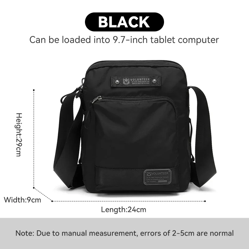 Volunteer Men's Crossbody Shoulder Bag Casual Oxford Cloth Waterproof Messenger Bags Men Commuter Phone Sling Bag Male 1825-04