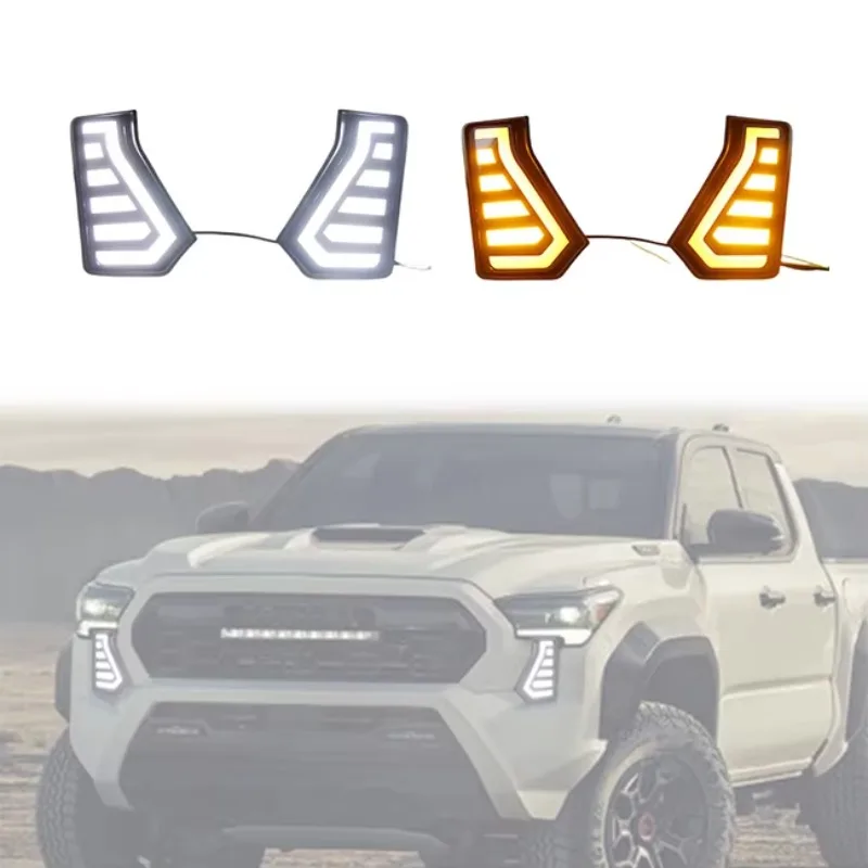 LUMA LED Fang Light Daytime Running Light for 2024+ Tacoma Dual Color Amber Front Bumper DRL Turn Signal Accessories