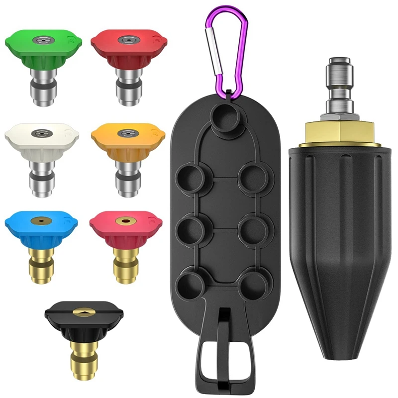 

A83I-Turbo Nozzle , Pressure Washer Nozzle Spray Tips Set Including Rotating Turbo Nozzle And Nozzle Tips With Nozzle Holder