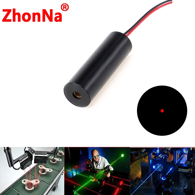 

Red Light Single Point 635nm Module Industrial CNC Positioning Head Laser Medical Positioning Aluminum Shell DC 3-3.7V