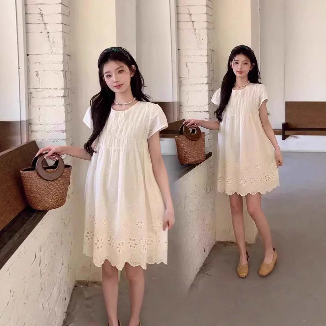 Maternity Clothing Summer Pure Cotton New Dress Small French Loose Summer Sweet Maternity Skirt