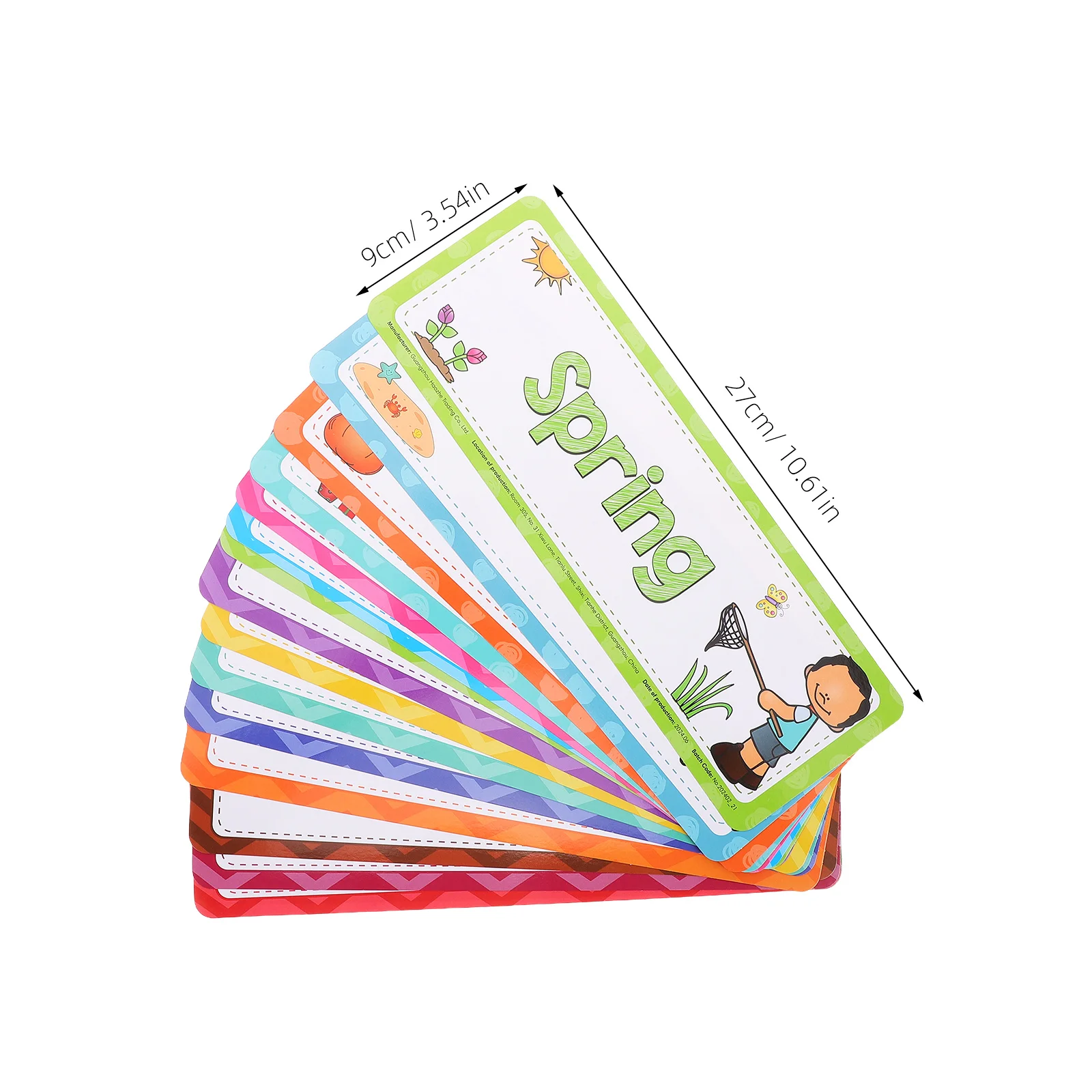 16Pcs English Flash Cards Months and Seasons Learning Tools Kindergarten Classroom Educational Decoration Language Skills