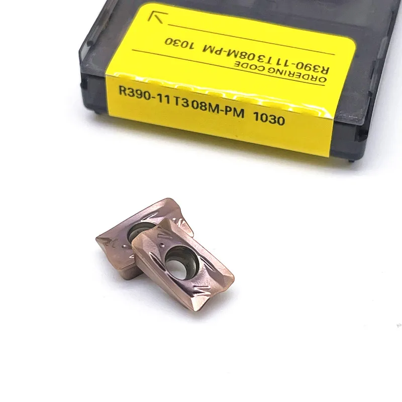 Imagem -03 - Inserções de Carboneto para Indexável Face Milling Torneamento Ferramentas Fresadora Cnc Cortador R390 11t308 pm 1025 1130 1030 1040 4240