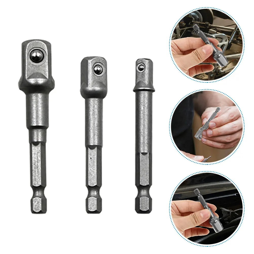 

3Pcs Electric Socket Conversion Rod 50Mm Universal Shank Converter for Drill Bit Socket Adapter Impact Grade Driver Applications