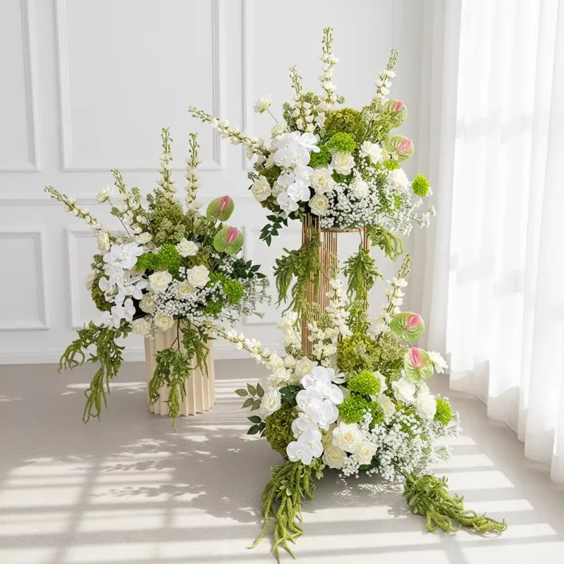 Wholesale artificial flowers, suitable for hallway decoration, white hydrangeas, wedding aisle flowers, wedding bouquets