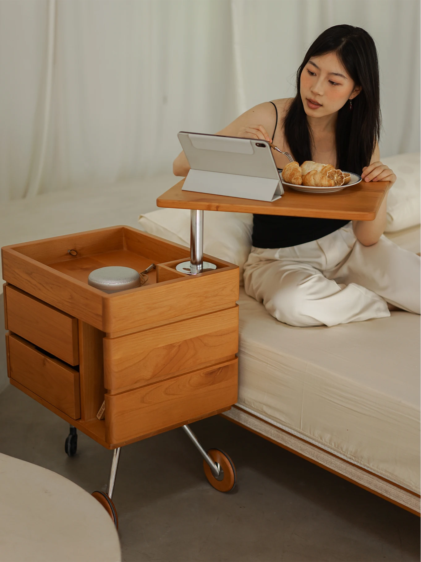 Mobile side cabinet, sofa side table, coffee table, movable living room, foyer, bedside table creativity