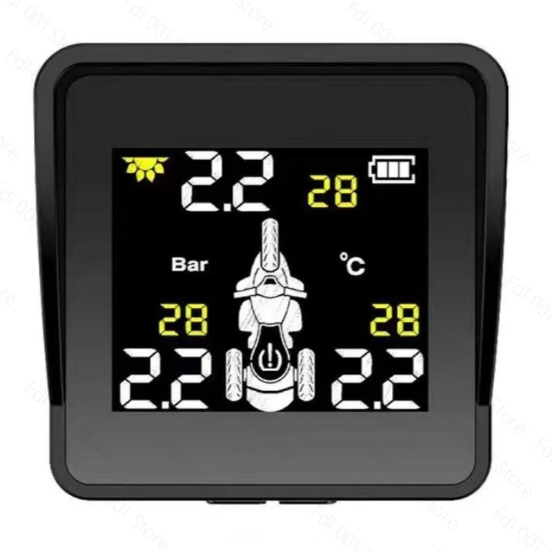 Motorcycle TPMS Tire Pressure Monitoring System For 3-Wheel Reverse Trike, External High Precision Wireless Monitor Alarm