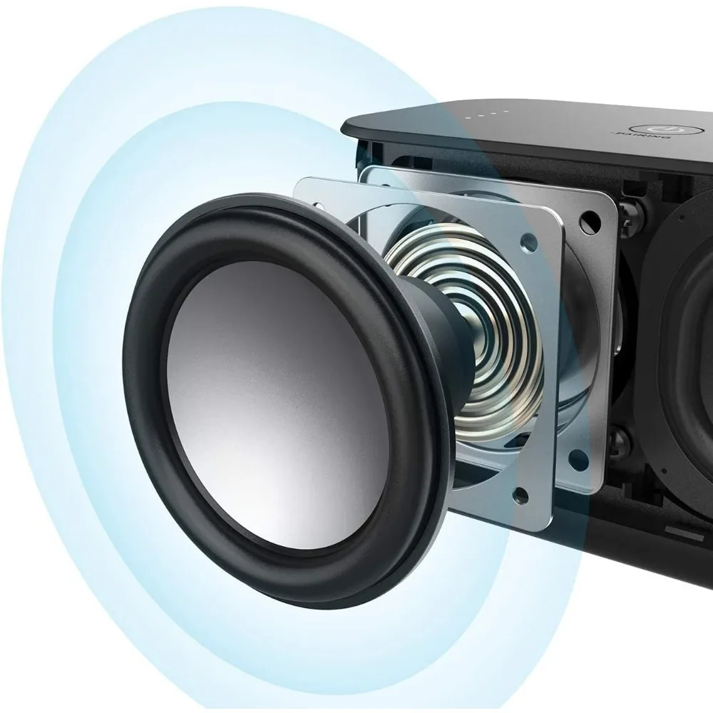 Bluetooth Speaker, BassUp, 12H Playtime, IPX7 Waterproof, Customizable EQ, Stereo Pairing, USB-C