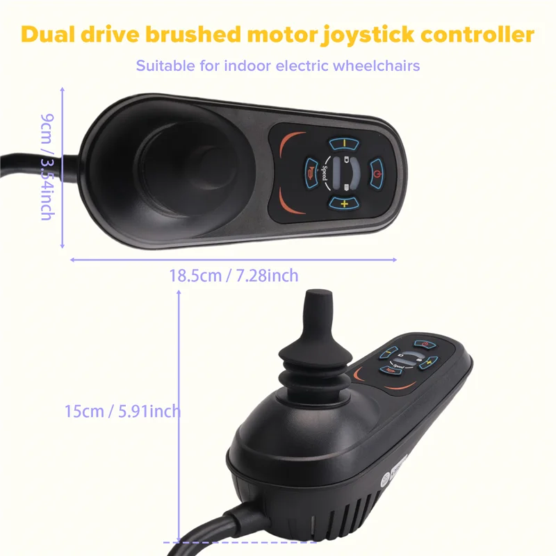 AB56-Untuk Pengontrol Joystick Sepeda Kursi Roda Listrik Dalam Ruangan 24V Motor Brushed Penggerak Ganda Maju Mundur Arus Maksimum 45A